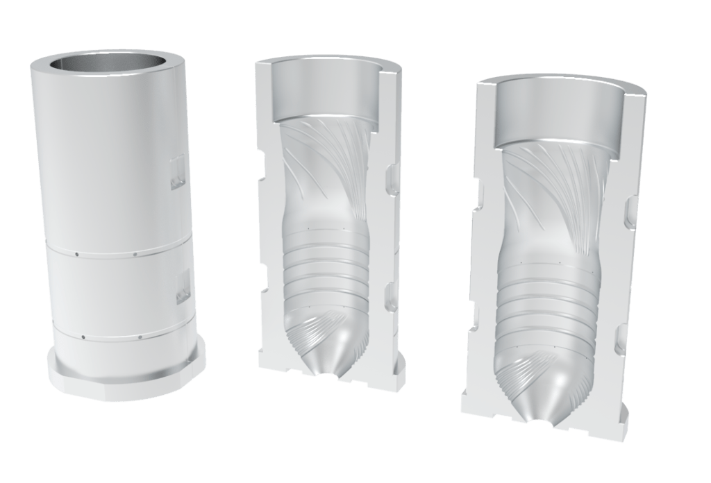 Ingeniería inversa molde botella soplado