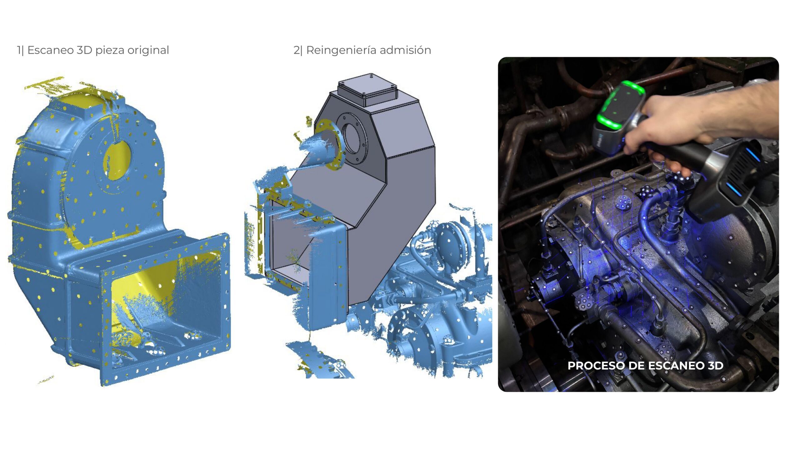 Escaneo 3D e ingeniería inversa admisión naval