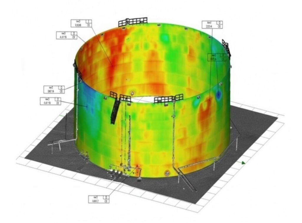 Escaneo laser 3d tanque O&G